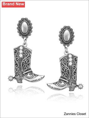 👻 Western Cowgirl Boots Earrings Texas Spur Dangle Drop Rodeo